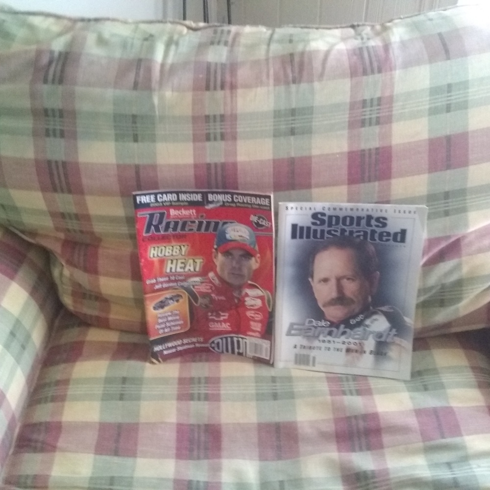 Comic books and Dale Earnhardt magazine